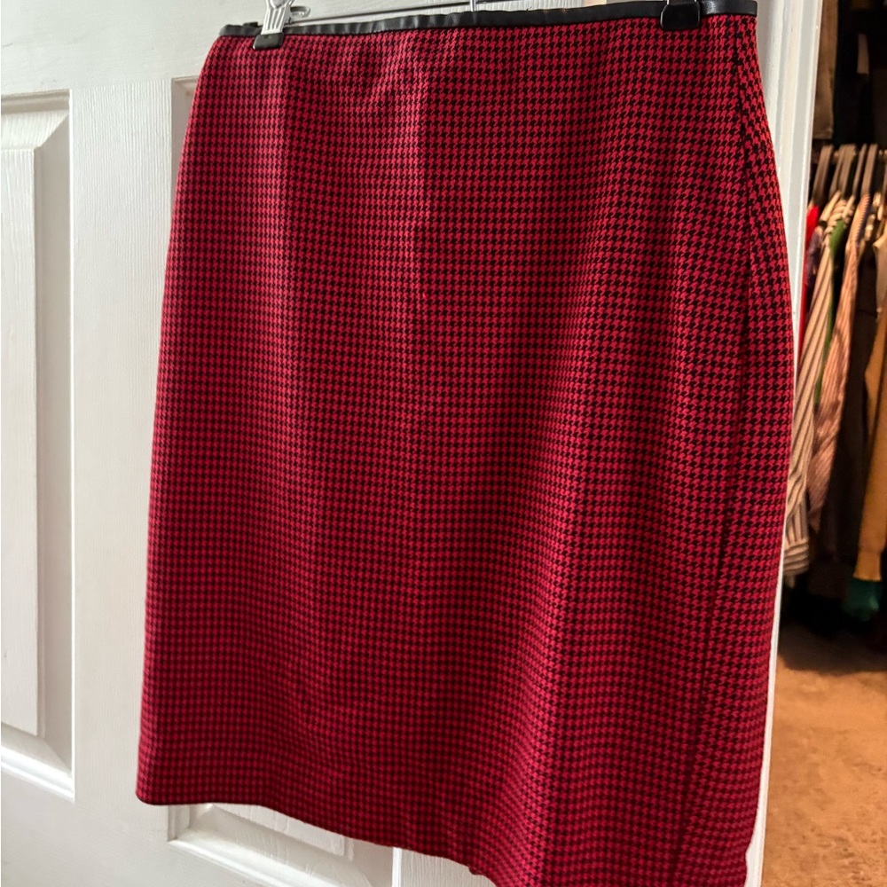 Express Red and Black Pencil Skirt